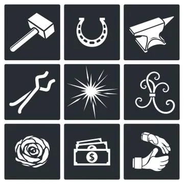 Forge Icon set Stock Illustration