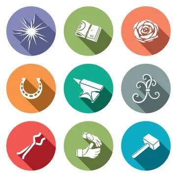 Forge icon set Ilustração Stock
