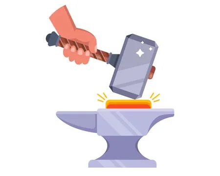 Forge iron. blacksmith craft. Stock Illustration