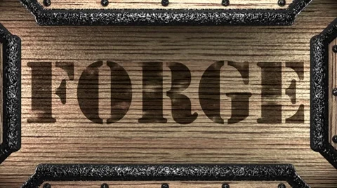 Forge on wooden stamp Stock Footage 8775257