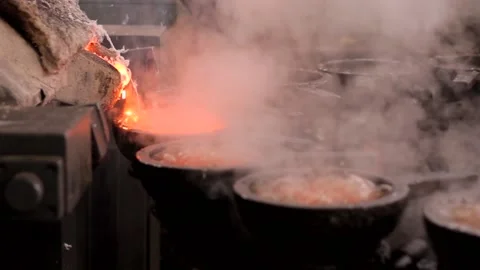 Forge workshop melting steel with cooling process Stock Footage 237621700