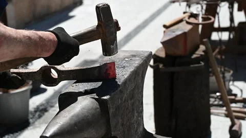 Forge workshop. Smithy manual production. Stock Footage 244255382