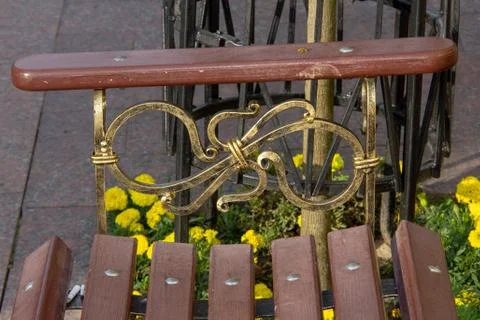 Forged bench element Stock Photos