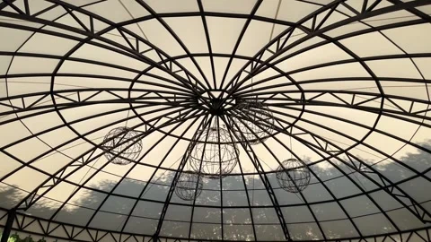 Forged decorative canopy with an awning Stock Footage 249223179