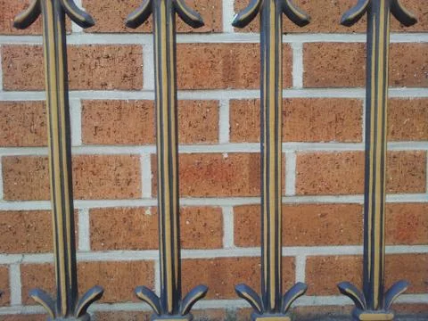 Forged elements of decorative processing of metal fence 스톡 사진