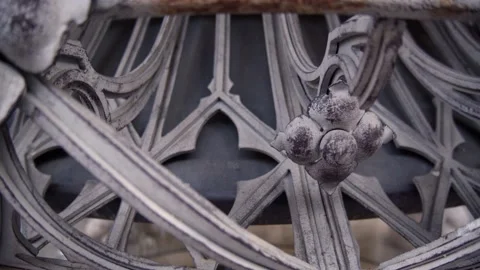 Forged fence. Iron decorative elements patterns. Stock Footage 237761632