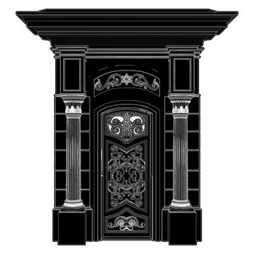 Forged Gate Vector Stock Illustration