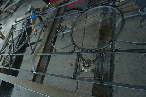 Forged gates created by a master. 스톡 사진