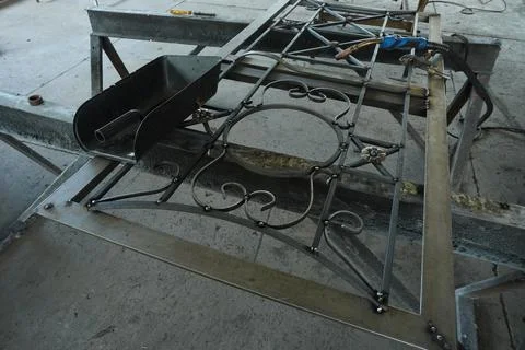 Forged gates created by a master. 스톡 사진