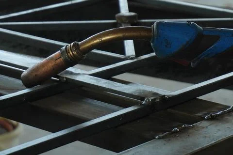 Forged gates created by a master. 스톡 사진
