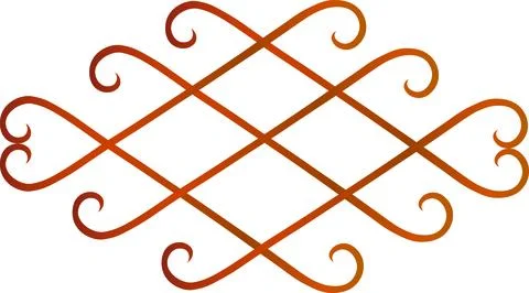 Forged items on gray metal gates Stock Illustration