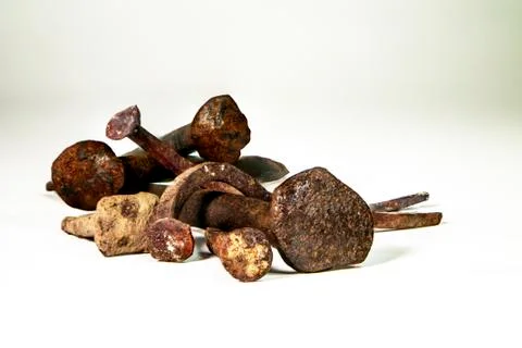 Forged nails Stock Photos