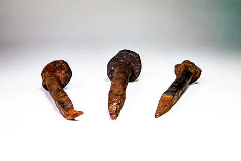 Forged nails Stock Photos