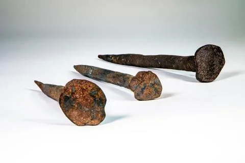 Forged nails Stock Photos