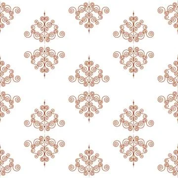 Forged seamless pattern of black fleur-de-lis on a white background. Openwork Stock Illustration