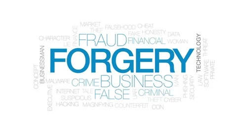 Forgery animated word cloud, text design animation. Kinetic typography. Stock Footage