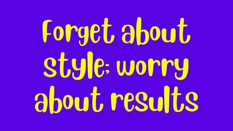 Forget about style; worry about results. Inspirational short Quote video wit Stock-Footage 220518144