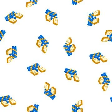 Forget communication stage of call center isometric icon seamless pattern イラスト素材