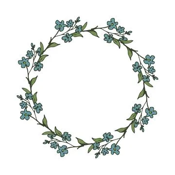 Forget-me-not decorative frame Illustrazione stock