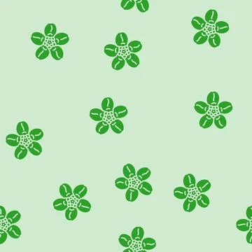 Forget me not flower spring glyph seamless pattern Stock Illustration