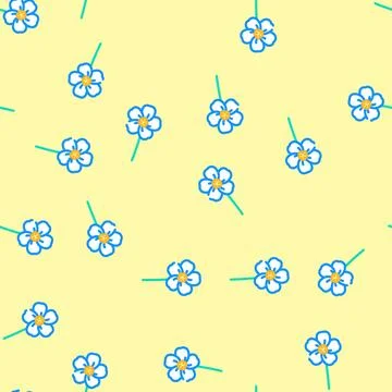 Forget me not flower spring vector seamless pattern 스톡 일러스트