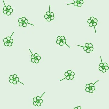 Forget me not flower spring line vector seamless pattern Illustrazione stock