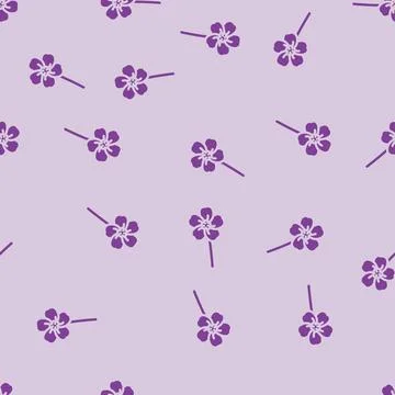 Forget me not flower spring glyph vector seamless pattern 스톡 일러스트