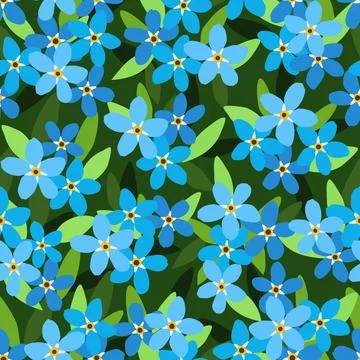 Forget me not seamless pattern Vector Illustrazione stock