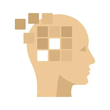 Forget memory alzheimer icon, flat style Stock Illustration