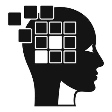Forget memory alzheimer icon, simple style 스톡 일러스트