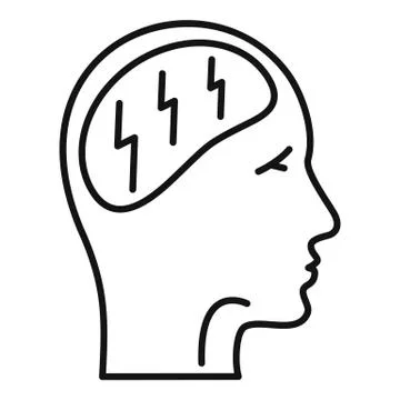 Forget memory disease icon, outline style Stock Illustration