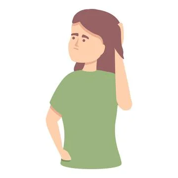 Forget memory icon cartoon vector. Woman dementia 스톡 일러스트