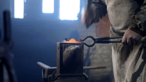 Forging a horseshoe Stock Footage 72349474