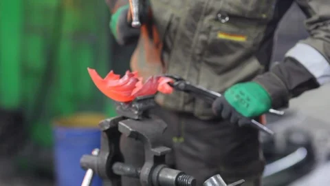 Forging of metal products Stock Footage 92152262