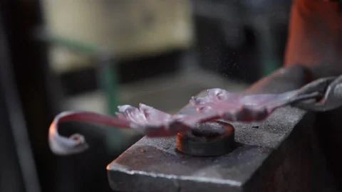 Forging of metal products Stock Footage 92152306