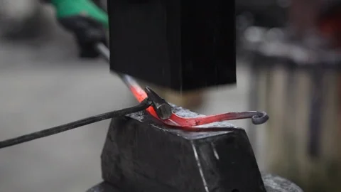 Forging of metal products Stock Footage 92152559