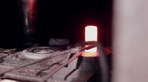 Forging steel machine inside industrial plant Stock Footage 61836237