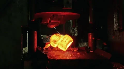 Forging steel machine inside industrial plant Stock-Footage 65398802