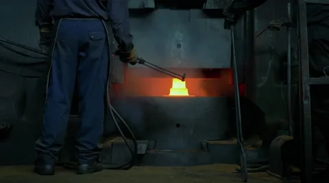 Forging steel machine inside industrial plant Stock-Footage 65533194