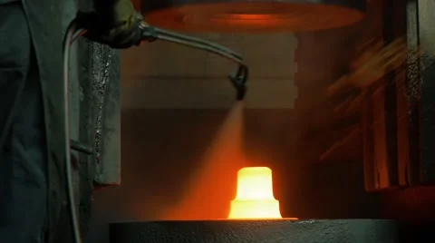 Forging steel machine inside industrial plant Stock-Footage 65564443