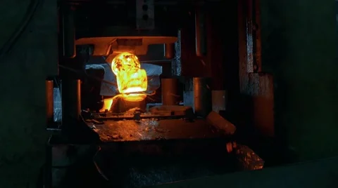 Forging steel machine inside industrial plant Stock-Footage 65727113