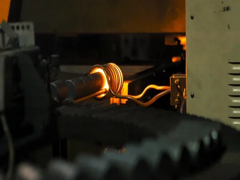 Forging steel machine inside industrial plant. Stock Footage 77933570