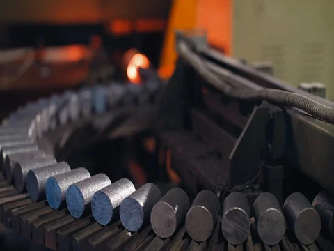 Forging steel machine inside industrial plant Stock Footage 78474032