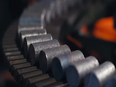 Forging steel machine inside industrial plant Stock Footage 78479031