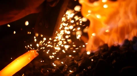 Forging a Sword in a Workshop Stock Footage 51639572