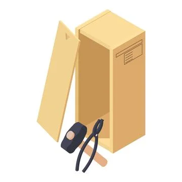 Forging tool icon isometric vector. Blacksmith hammer smith tongs and posta.. Illustration