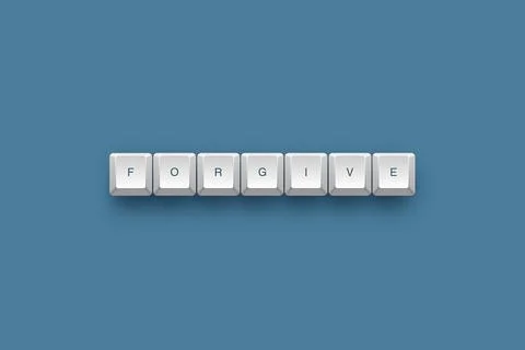 Forgive text on a 3d keyboard button with shadow concept series Stock Illustration