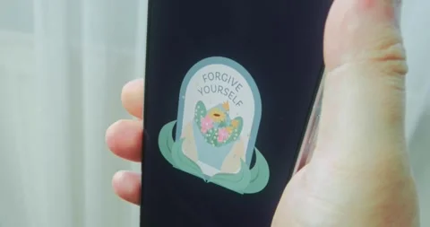 Forgive yourself sticker, healing process, presentation Stock Footage 313506122