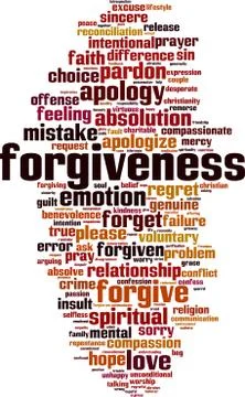 Forgiveness word cloud Illustrazione stock