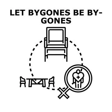 Forgiving past conflicts and moving forward concept Stock Illustration